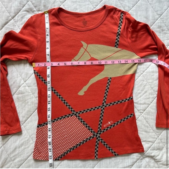Kerrits Red Equestrian Long Sleeve Top L - Picture 7 of 9